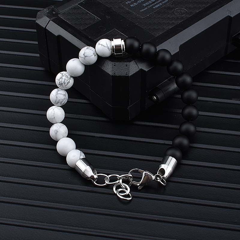 Stainless Steel Natural Stone Bracelets Bangle Men Tiger Eye Stone Bead Bracelet For Men Gift For Him Pulseras Hombre  JS-04