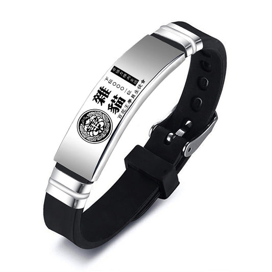 Classic Jabami Yumeko Suzui Ryouta Mary Saotome Stainless Steel Bangle Anime Kakegurui ID Card Silicone Bracelets For Women Men